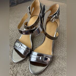 Coach Emilia Metallic Pewter heels